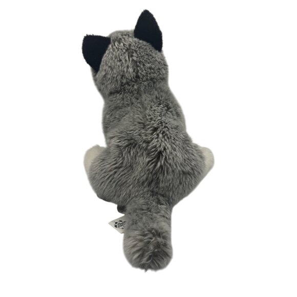 Animal Alley ToysRUs Husky Dog Plush Stuffed Animal Gray White 12 Inch Sitting - Picture 4 of 6